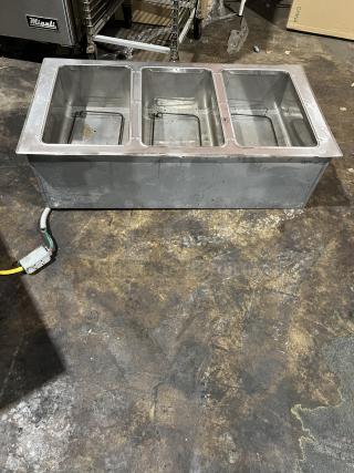 Duke Commercial Stainless Steel Electric Powered 3-Well Heated Drop-In Unit! With Control Panel! Model: ADI3E M SN:02063625! 120V 1 Phase!