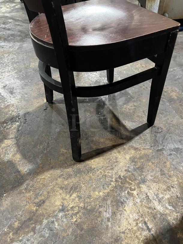 Commercial Walnut Wood Style Solid-Back Indoor Dining Chairs! 11X Your Bid! - Image 6 of 6