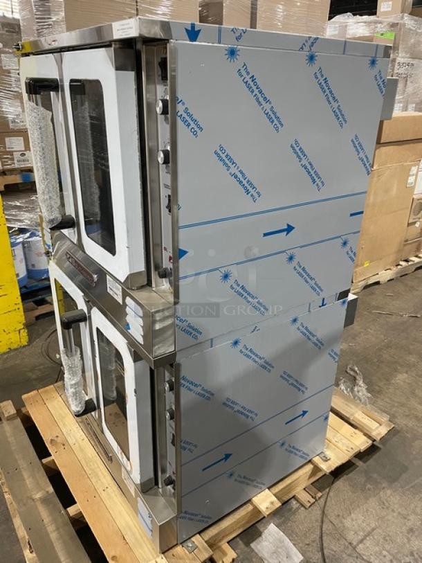 BRAND NEW! Southbend SilverStar SL-Series Commercial Stainless Steel Electric Powered Double Stacked Convection Oven! With Thermostatic Controls! With Wired Oven Racks! Model: SLES/20SC SN:23G95905! 208V 3 Phase! With Legs! 2X Your Bid Makes One Unit! - Image 4 of 13