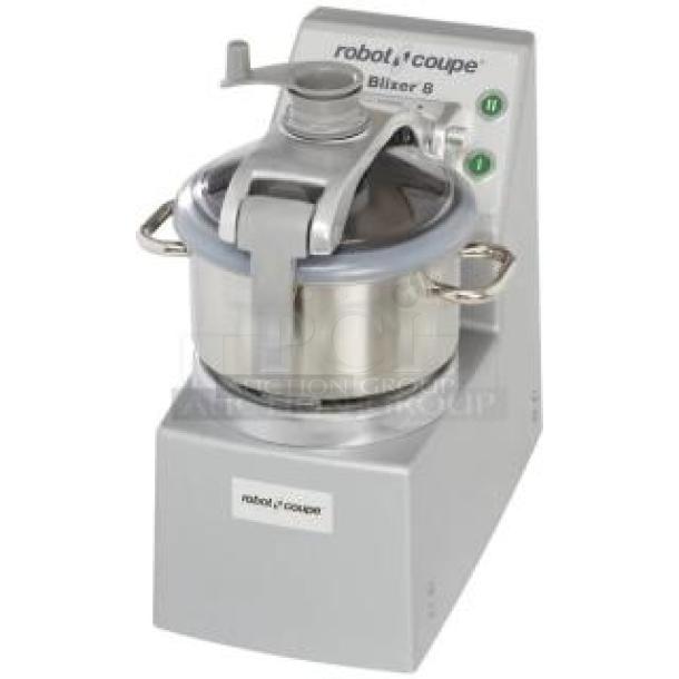 BRAND NEW! Robot Coupe E-Series Commercial Stainless Steel Electric Powered 2 Speed Countertop 8.5 Qt. Food Processor! With Handled Stainless Steel Cutter Bowl! With Leak Proof See-Through Cover! Model: BLIXER8! 208V-240V 3 Phase! - Image 1 of 10