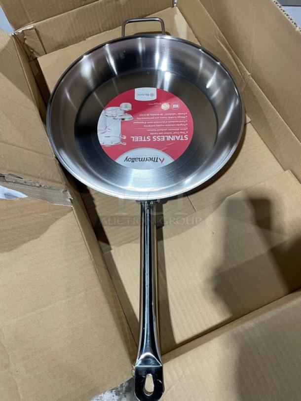 BRAND NEW! Browne Thermalloy Series Commercial Stainless Steel 12.5" Induction Fry Pan! With Hollow Cast Handle! Model: 573773! - Image 3 of 8