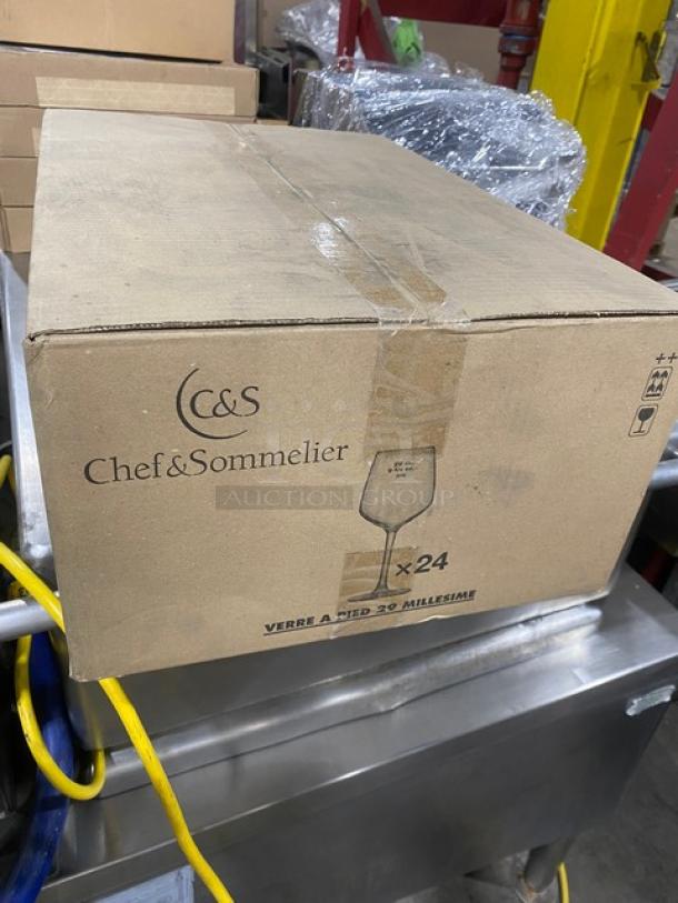BRAND NEW! Chef & Sommelier By Arc Cardinal Commercial Clear Krystal 9-3/4 Oz. Cabernet Millesime Wine Glasses! 24 Per Case! Model: E8519! ALL ONE MONEY! - Image 3 of 4