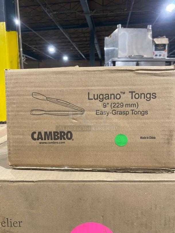 BRAND NEW! Cambro Commercial Heat-Resistant Black 9" Easy-Grasp Lugano Serving/Utility Tongs! 12 Per Case! Model: TGG9110! ALL ONE MONEY! - Image 2 of 4