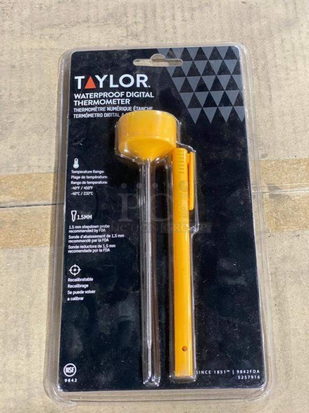 BRAND NEW! Taylor Commercial Stainless Steel/Yellow Waterproof Instant-Read Digital Probe Style Thermometer! Model: 9842FDA! 3X Your Bid! - Image 2 of 4