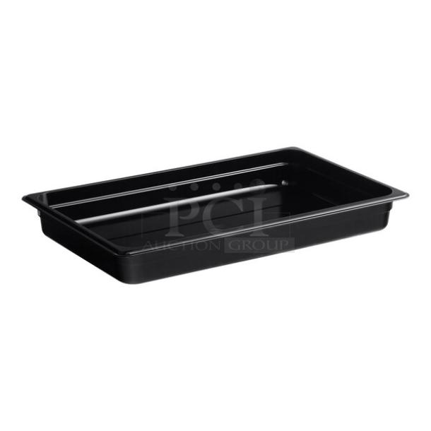 BRAND NEW! Cambro Camwear Series Commercial Black Polycarbonate 8 Qt. Full Sized Food Pans! Model: 12CW110! 6X Your Bid! - Image 1 of 5