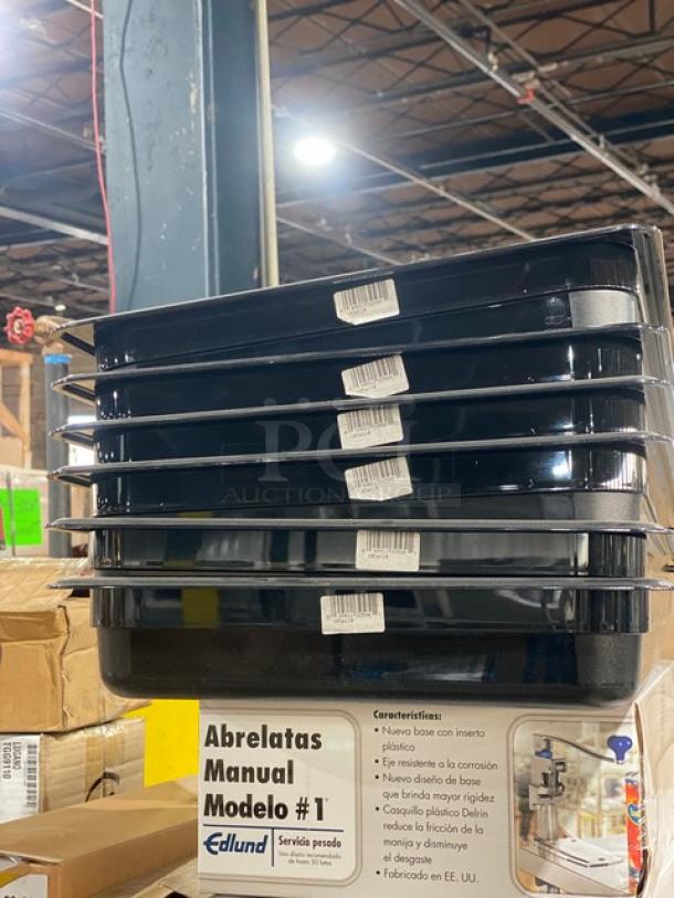 BRAND NEW! Cambro Camwear Series Commercial Black Polycarbonate 8 Qt. Full Sized Food Pans! Model: 12CW110! 6X Your Bid! - Image 2 of 5