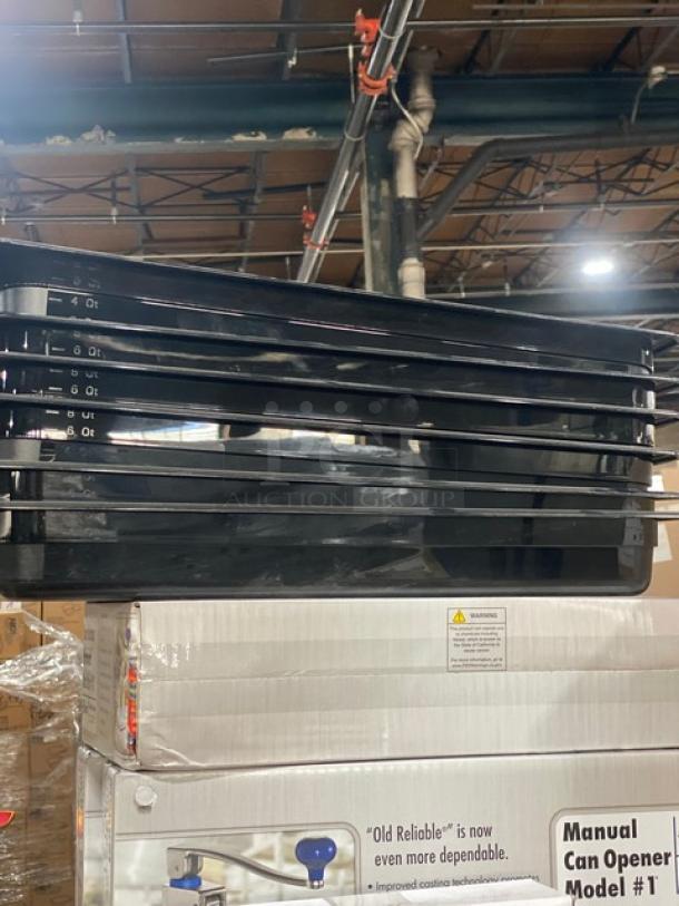 BRAND NEW! Cambro Camwear Series Commercial Black Polycarbonate 8 Qt. Full Sized Food Pans! Model: 12CW110! 6X Your Bid! - Image 3 of 5