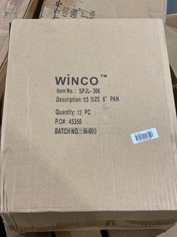 BRAND NEW! Winco Commercial Stainless Steel 1/3 Size 6" Deep Anti-Jam Hotel/Steamtable Pan! 12 Per Case! Model: SPJL-306! ALL ONE MONEY! - Image 2 of 4