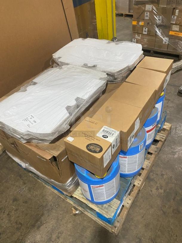 BRAND NEW! MIXED PALLET! Tablecraft Commercial Clear High Density 12 Oz. Wide Mouth Squeeze Bottles! Model: 11253CHD01! With R3 Redistribution Commercial White 10”x10”x5” Cake/Bakery Boxes! Model: J27B03! With EcoLab Vortexx Commercial 4 Gal. Acid Liquid Sanitizer! Model: 6300862! With Cal-Mil Sierra Series Commercial Clear Pastry Drawer! 15X Your Bid! - Image 10 of 10
