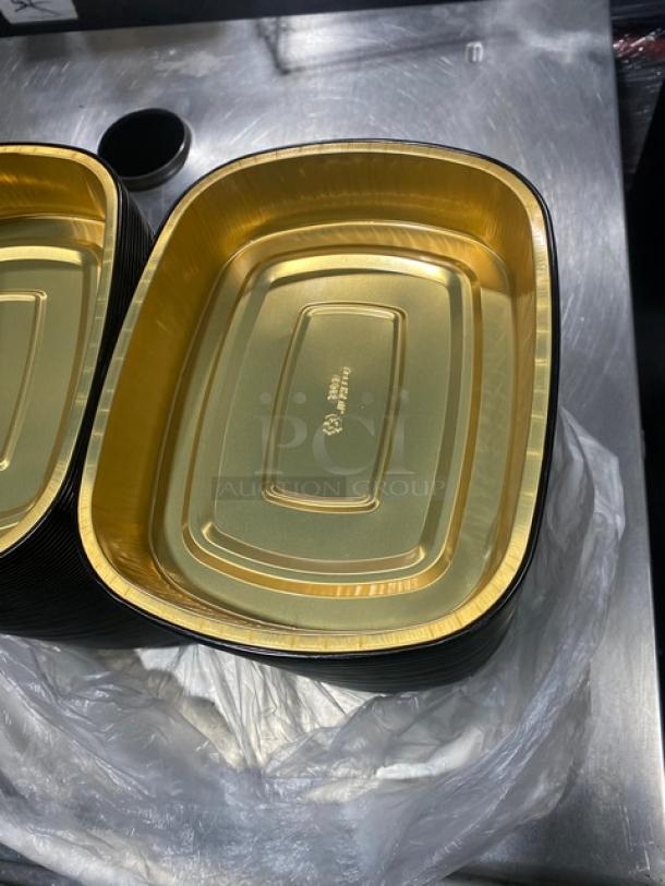 BRAND NEW! FULL PALLET! Handi-Foil Commercial Black/Gold Medium Sized Gourmet-To-Go Food Containers! Model: 4202-70-150! 55X Your Bid! - Image 8 of 8