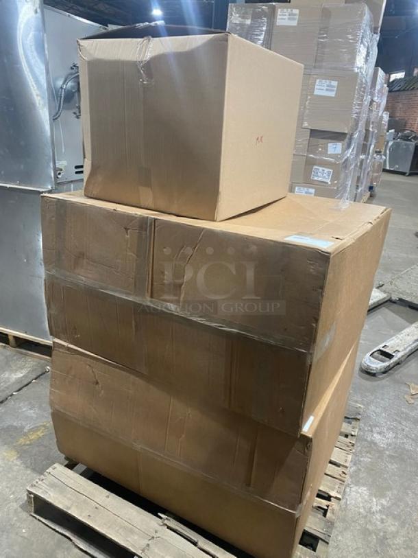 BRAND NEW! MIXED PALLET! EcoLab Commercial 5 Gal. Liquid Laundry Hard Water Conditioner! With Cal-Mil Commercial Mid-Century Walnut/Chrome 3-Tier Display Riser Shelves! Model: CAL970849! With Winco Premium Heavy-Duty Aluminum Steel 12” Round Springform Pan! & More! 14X Your Bid! - Image 3 of 11
