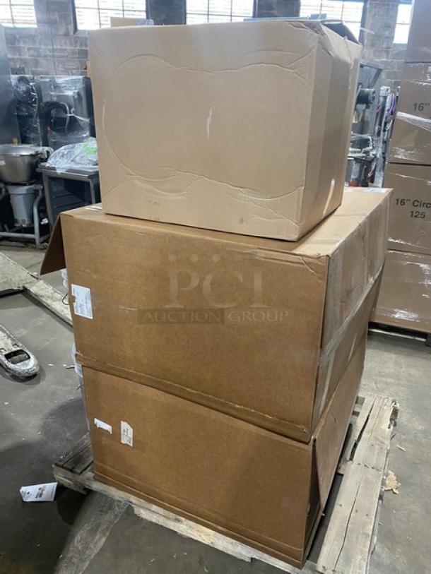 BRAND NEW! MIXED PALLET! EcoLab Commercial 5 Gal. Liquid Laundry Hard Water Conditioner! With Cal-Mil Commercial Mid-Century Walnut/Chrome 3-Tier Display Riser Shelves! Model: CAL970849! With Winco Premium Heavy-Duty Aluminum Steel 12” Round Springform Pan! & More! 14X Your Bid! - Image 4 of 11