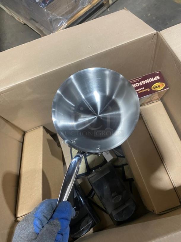BRAND NEW! MIXED PALLET! EcoLab Commercial 5 Gal. Liquid Laundry Hard Water Conditioner! With Cal-Mil Commercial Mid-Century Walnut/Chrome 3-Tier Display Riser Shelves! Model: CAL970849! With Winco Premium Heavy-Duty Aluminum Steel 12” Round Springform Pan! & More! 14X Your Bid! - Image 9 of 11