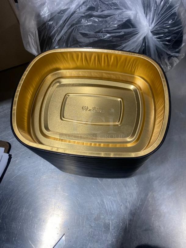 BRAND NEW! FULL PALLET! Handi-Foil Commercial Black/Gold Medium Sized Gourmet-To-Go Food Containers! Model: 4202-70-150! 55X Your Bid! - Image 9 of 12