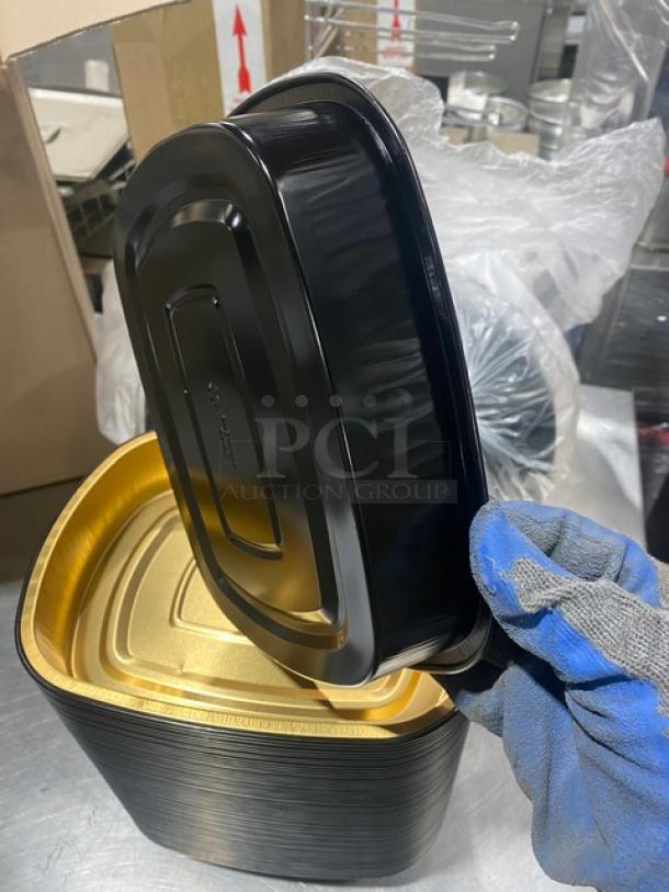 BRAND NEW! FULL PALLET! Handi-Foil Commercial Black/Gold Medium Sized Gourmet-To-Go Food Containers! Model: 4202-70-150! 55X Your Bid! - Image 10 of 12