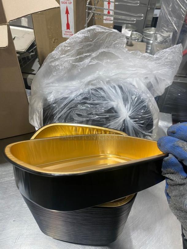 BRAND NEW! FULL PALLET! Handi-Foil Commercial Black/Gold Medium Sized Gourmet-To-Go Food Containers! Model: 4202-70-150! 55X Your Bid! - Image 12 of 12