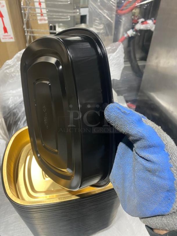 BRAND NEW! FULL PALLET! Handi-Foil Commercial Black/Gold Medium Sized Gourmet-To-Go Food Containers! Model: 4202-70-150! 56X Your Bid! - Image 9 of 11