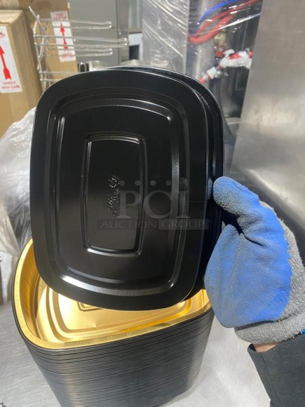 BRAND NEW! FULL PALLET! Handi-Foil Commercial Black/Gold Medium Sized Gourmet-To-Go Food Containers! Model: 4202-70-150! 56X Your Bid! - Image 10 of 11