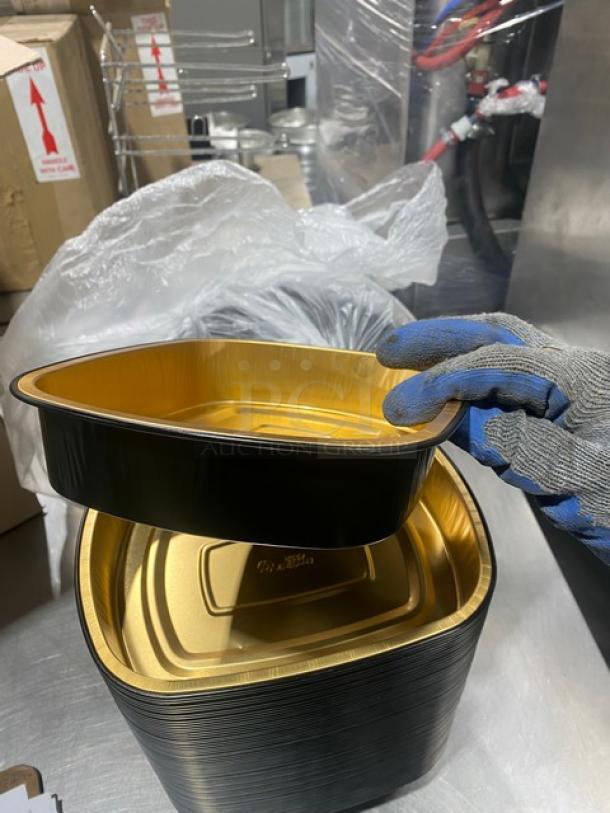 BRAND NEW! FULL PALLET! Handi-Foil Commercial Black/Gold Medium Sized Gourmet-To-Go Food Containers! Model: 4202-70-150! 56X Your Bid! - Image 11 of 11
