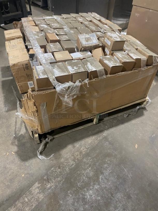 BRAND NEW! MIXED PALLET! C.A.C. China Commercial American White 5.5” Seville Plates! Model: SC-5! With Nemco Commercial Stainless Steel Clean Getaway Hands-Free/Foot Door Opener! Model: 69813! ALL ONE MONEY! - Image 2 of 8