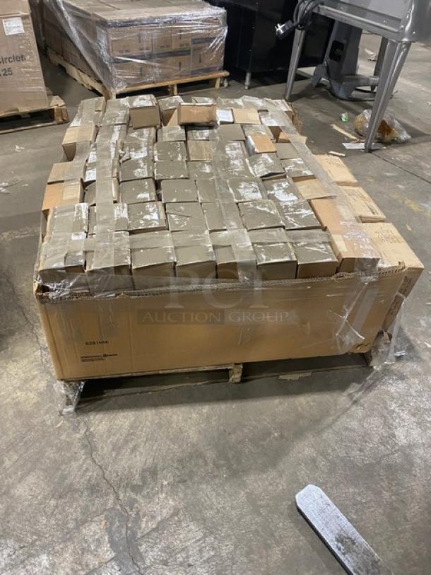BRAND NEW! MIXED PALLET! C.A.C. China Commercial American White 5.5” Seville Plates! Model: SC-5! With Nemco Commercial Stainless Steel Clean Getaway Hands-Free/Foot Door Opener! Model: 69813! ALL ONE MONEY! - Image 4 of 8