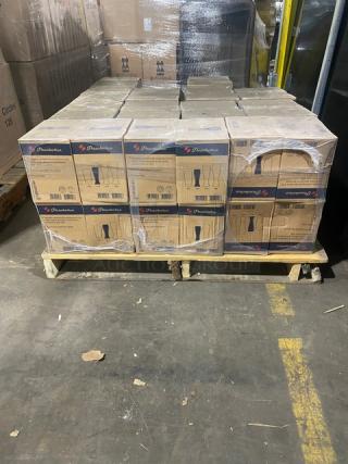 BRAND NEW! MIXED PALLET! Pasabahce Commercial Clear 14 Oz. Pilsner Beer Glass/Tumblers! Model: 42116! With C.A.C. China Commercial American White 5.5” Seville Plates! Model: SC-5! 56X Your Bid!