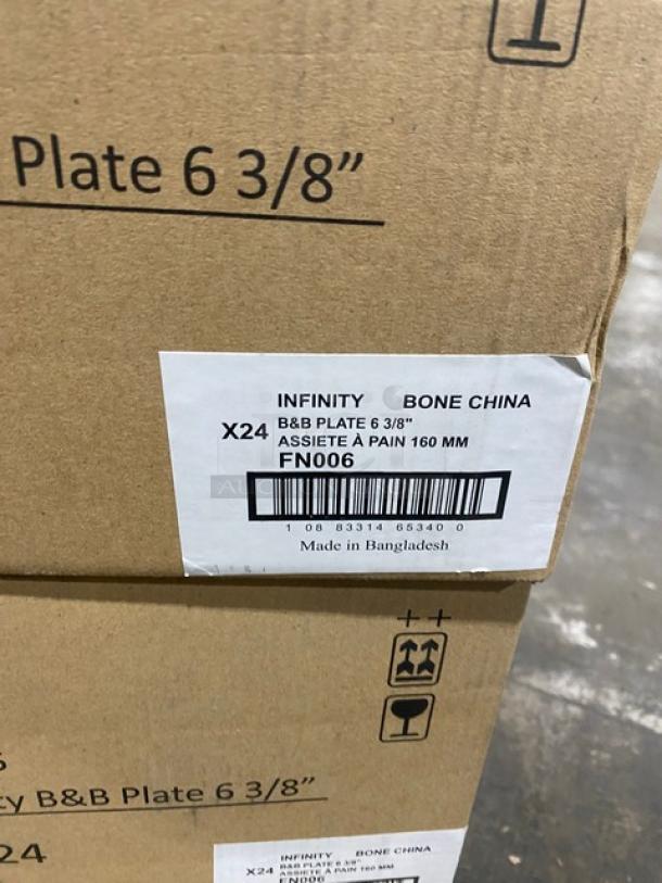BRAND NEW! MIXED PALLET! C.A.C. China Commercial White Scalloped-Edge Style 12-5/8” Oval Seville Platters! With Gold Trim Band! Model: SC-14G! With Chef & Sommelier Infinity Collection Commercial Bone White China 6-3/8" Round Bread & Butter Plates! by Arc Cardinal - 24/Case! Model: FN006! With Tablecraft Commercial Clear 24 Oz. Dual-Way Squeeze Bottles! Model: TABC24SV! With Pasabahce Imperial Collection Commercial Clear 7 Oz. Champagne Flutes! Model: 44704! With Ecolab Commercial Lime-A-Way Select Delimer/Lime Scale Remover! Model: 6100823! With Commercial Brown Heavy Duty Utility Bin/Bus Box! With Commercial Teal/Gray Full-Size Cups Racks! With EcoLab Vortexx Commercial 4 Gal. Acid Liquid Sanitizer! Model: 6300862! With Cocktail Kingdom DANUTA Collection Commercial Clear 15 Oz. Double Rocks Glassware! Model: GLA-DANRCK15! & More! 37X Your Bid! - Image 11 of 13