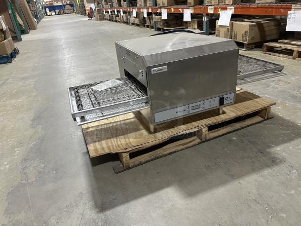 NEW! Lincoln CTI Series Commercial Stainless Steel Electric Powered Single Stack Impinger Conveyor Oven! With Digital Controls & Extended Belt! With Removable Exit Shelf! Model: 2500000U0001620 SN: 2301100102441! 208-240V 1 Phase! On Legs! - Image 2 of 6