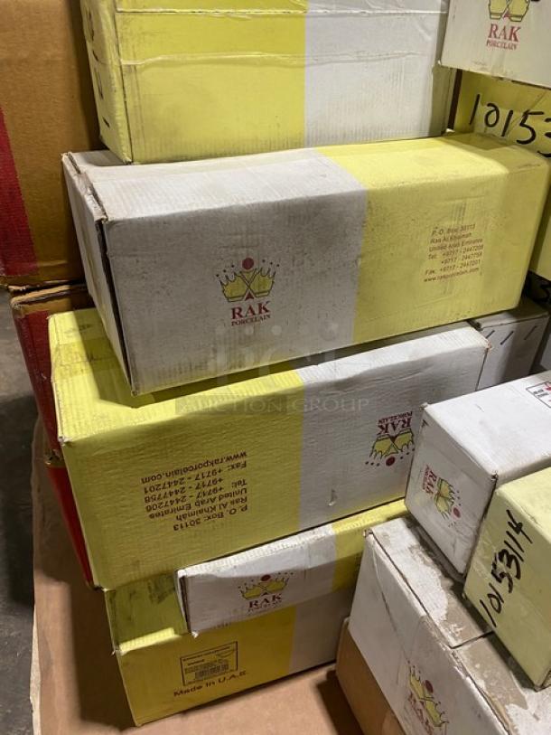 BRAND NEW! MIXED PALLET! Rak Porcelain Banquet Series Commercial Ivory White Porcelain 20.3 Oz. Stackable Salad Bowls! Model: BASB16! With R3 Redistribution Commercial White 10”x10”x5” Cake/Bakery Boxes! Model: J27B03! With Bon Chef Commercial Starlight Hot Stone/Stainless Steel 6 Qt. Cucina Induction Brazier Pot With Lid & Handles! Model: 60030STARLIGHT! With Steelite International Commercial White Porcelain 6 Qt. Rectangular Chafer Inserts! Model: WLWI55P! With Inno-Pak's Commercial Kraft Paperboard 8"x8"x2.5" Pie/Bakery Box! Model: 011000203-P! & More! 34X Your Bid! - Image 9 of 10