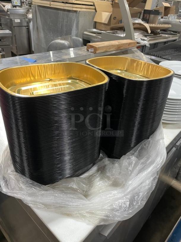 BRAND NEW! FULL PALLET! Handi-Foil Commercial Black/Gold Medium Sized Gourmet-To-Go Food Containers! Model: 4202-70-150! 44X Your Bid! - Image 6 of 8