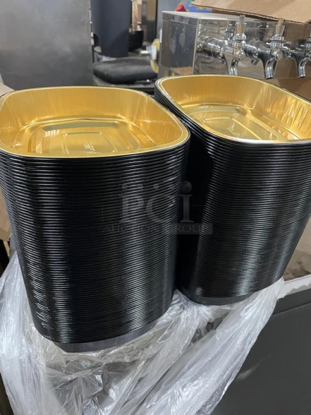 BRAND NEW! FULL PALLET! Handi-Foil Commercial Black/Gold Medium Sized Gourmet-To-Go Food Containers! Model: 4202-70-150! 55X Your Bid! - Image 6 of 9