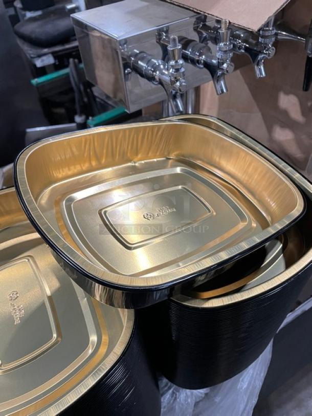BRAND NEW! FULL PALLET! Handi-Foil Commercial Black/Gold Medium Sized Gourmet-To-Go Food Containers! Model: 4202-70-150! 55X Your Bid! - Image 9 of 9