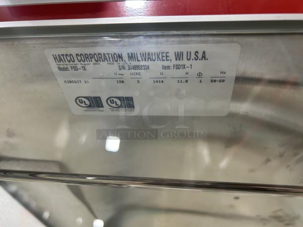 NEW! Hatco! 2023 Late Model! Flav-R-Savor Series Commercial Stainless Steel Electric Powered Countertop 3-Tier Humidified Heated Holding Display Cabinet/Showcase! Model: FSD-1X SN: 3749952334! 120V 1 Phase! - Image 5 of 5