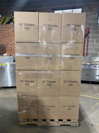BRAND NEW! FULL PALLET! R3 Redistribution Commercial White Cardboard 16" Round Cake Boards! ALL NEW IN THE BOX! 24X Your Bid!