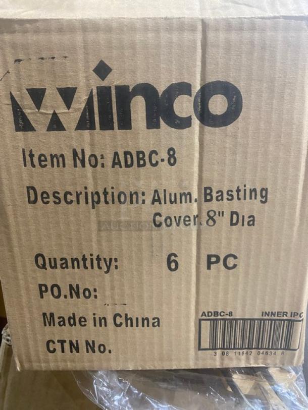 BRAND NEW! Winco Commercial Aluminum 8" Round Dome Style Basting Covers! 6/Case! Model: ADBC-8! - Image 2 of 6