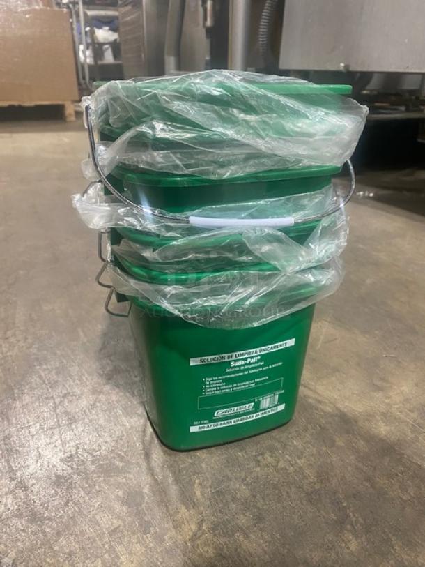 BRAND NEW! Carlisle Commercial Green 3 Qt. Cleaning Solution Suds-Pail/Mop Bucket! With White Grip Handles! Model: 1183109! 6X Your Bid! - Image 3 of 8