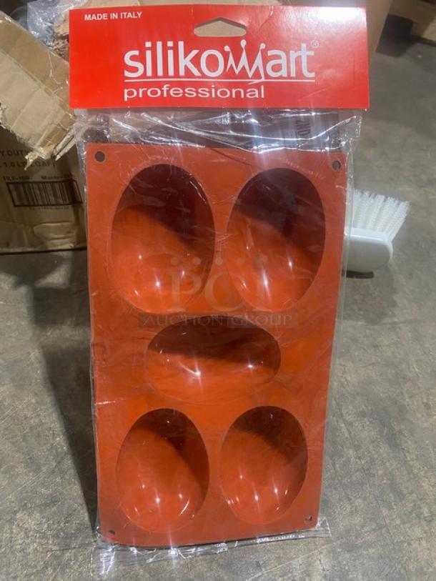 BRAND NEW! Silikomart Commercial Terracotta 5 Half Egg Style Non-Stick Silicone Mould! Model: SF041! - Image 2 of 4