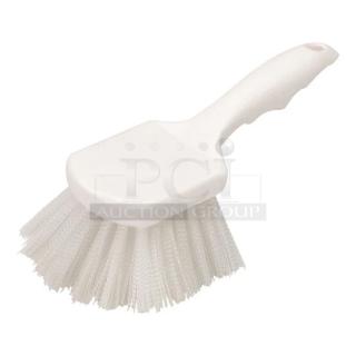 NEW! Carlisle Sparta Series! Lot Of Commercial White 8" Multi-Purpose Utility Scrub Brushes! With 1-5/8" Polyester Bristles! Model: 4054102! ALL ONE MONEY!