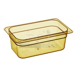BRAND NEW! Cambro Commercial Amber 1/4 Size 4" Deep High-Heat Food Pans! 6/Case! Model: 44HP150! ALL ONE MONEY!