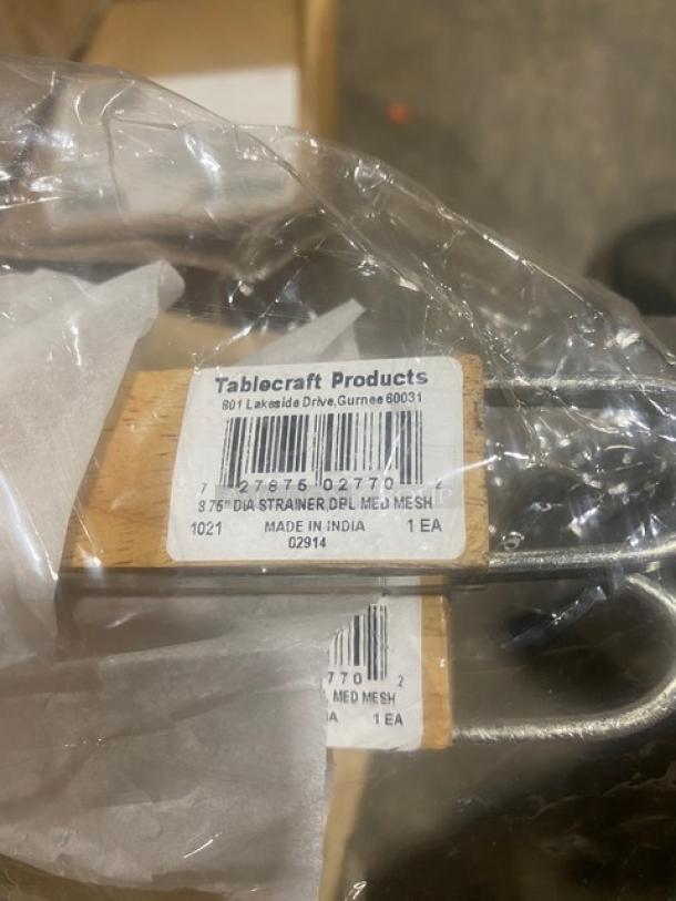 BRAND NEW! Tablecraft Commercial Heavy-Duty 8.75" Round Reinforced Double Mesh Tin Strainer! With Wooden Handle! Model: 1021! 2X Your Bid! - Image 4 of 4