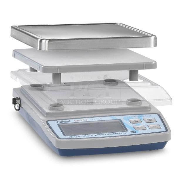 BRAND NEW! Edlund Bravo Series Commercial Stainless Steel Electric Powered Countertop 10 Lb. Digital Portion Scale! With ClearShield Protective Cover! With Easy-To-Read LCD Display! Model: BRV-160 SN: 014937! - Image 1 of 4