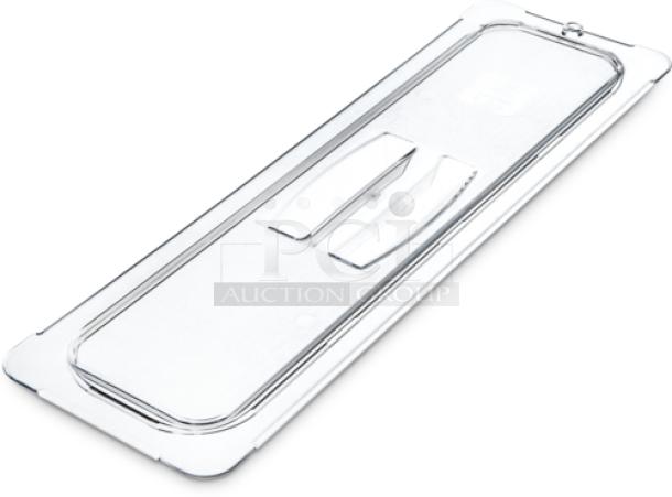 BRAND NEW! Carlisle Commercial Clear Polycarbonate 1/2 Size Long Universal Food Pan Covers! With Top Handle! 6/Case! Model: 10250U07! ALL ONE MONEY! - Image 1 of 6