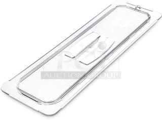 BRAND NEW! Carlisle Commercial Clear Polycarbonate 1/2 Size Long Universal Food Pan Covers! With Top Handle! 6/Case! Model: 10250U07! ALL ONE MONEY!