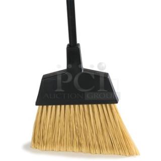 BRAND NEW! Carlisle EcoMade Series Commercial Black 12" Large Upright Shrouded Angle Broom! With 48" Durable Plastic-Coated Steel Handle & Swivel Hanging Cap! 2X Your Bid!