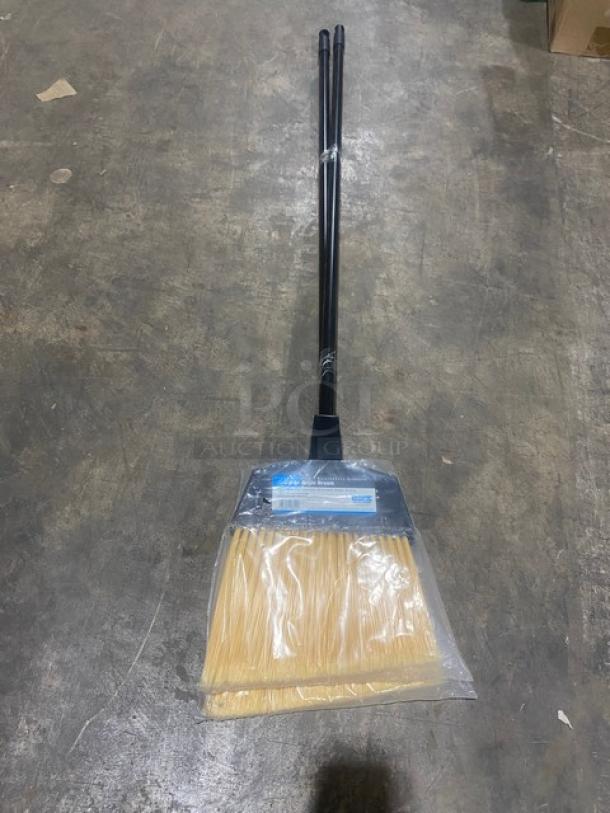 BRAND NEW! Carlisle EcoMade Series Commercial Black 12" Large Upright Shrouded Angle Broom! With 48" Durable Plastic-Coated Steel Handle & Swivel Hanging Cap! 2X Your Bid! - Image 2 of 4