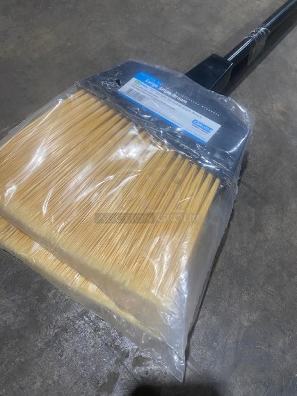 BRAND NEW! Carlisle EcoMade Series Commercial Black 12" Large Upright Shrouded Angle Broom! With 48" Durable Plastic-Coated Steel Handle & Swivel Hanging Cap! 2X Your Bid! - Image 3 of 4