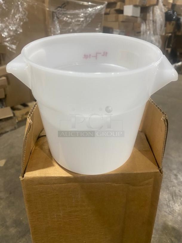 BRAND NEW! Cambro Commercial White Polycarbonate 1 Qt. Round Food Storage Containers! With Handles! 12/Case! Model: RFS1148! ALL ONE MONEY! - Image 3 of 7