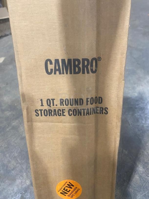 BRAND NEW! Cambro Commercial White Polycarbonate 1 Qt. Round Food Storage Containers! With Handles! 12/Case! Model: RFS1148! ALL ONE MONEY! - Image 7 of 7