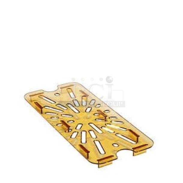 BRAND NEW! Cambro Commercial Amber High Heat 1/3 Size Food Pan Drain Tray/Shelf! 6 Per Case! Model: 30HPD150! ALL ONE MONEY! - Image 1 of 7