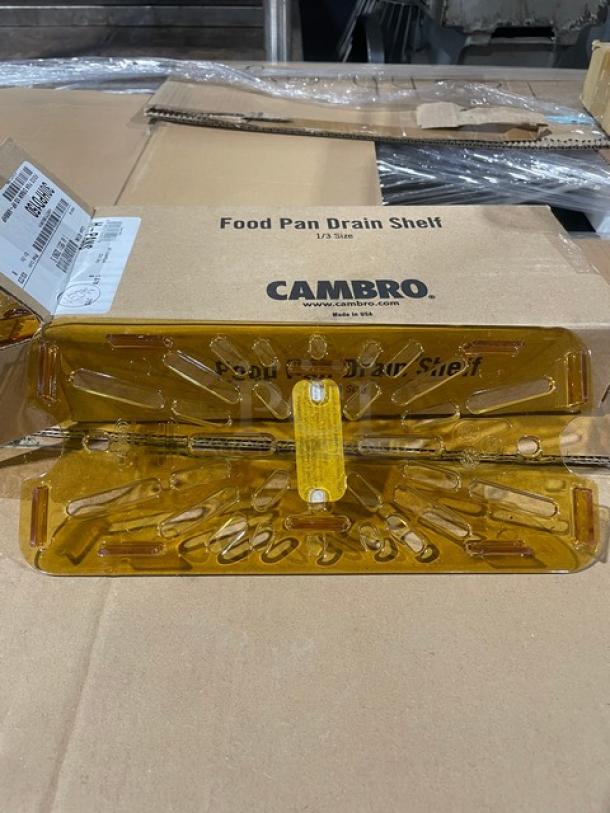 BRAND NEW! Cambro Commercial Amber High Heat 1/3 Size Food Pan Drain Tray/Shelf! 6 Per Case! Model: 30HPD150! ALL ONE MONEY! - Image 5 of 7